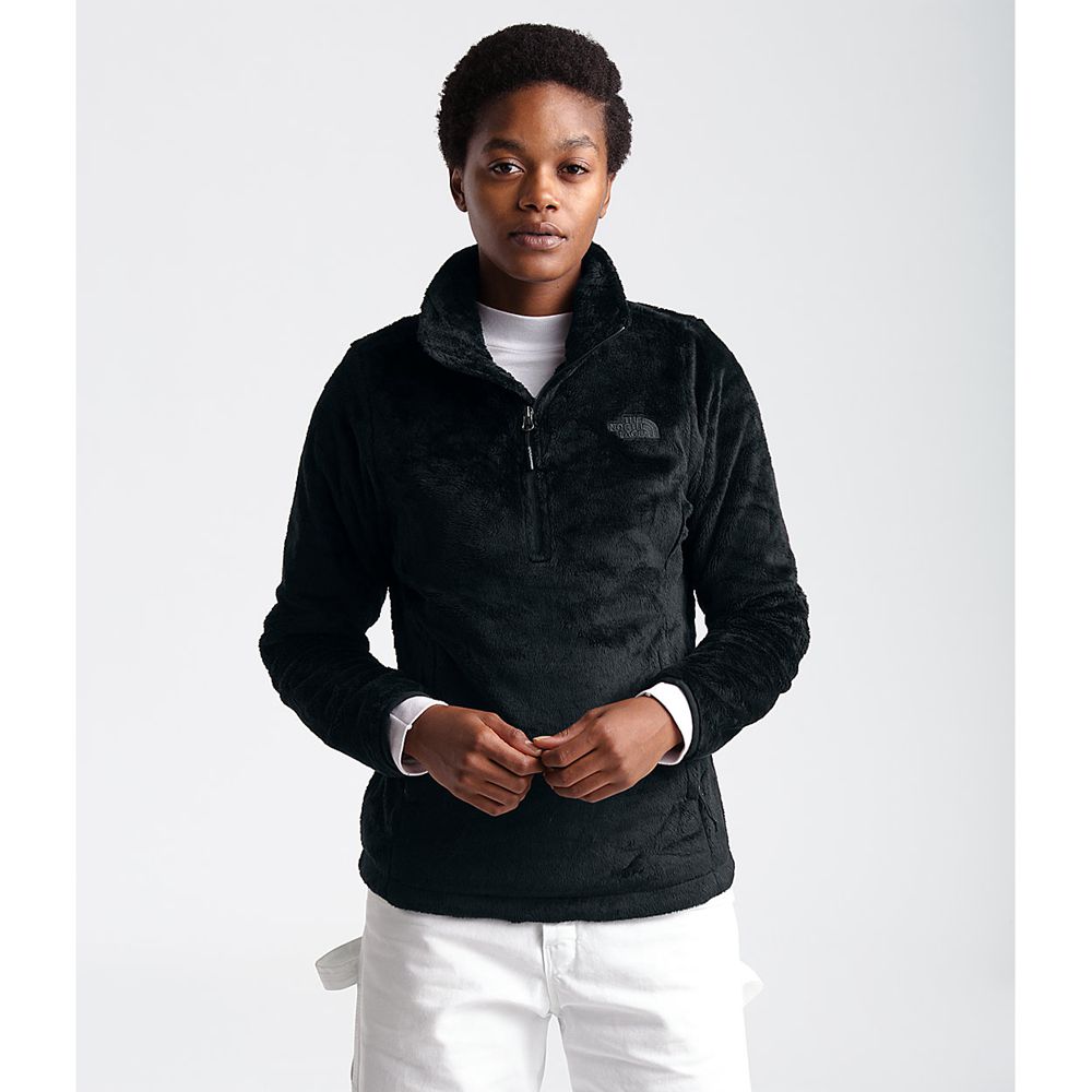 The North Face Pullover Womens Australia - The North Face Osito ¼ Zip Black Snow (VKD-635907)